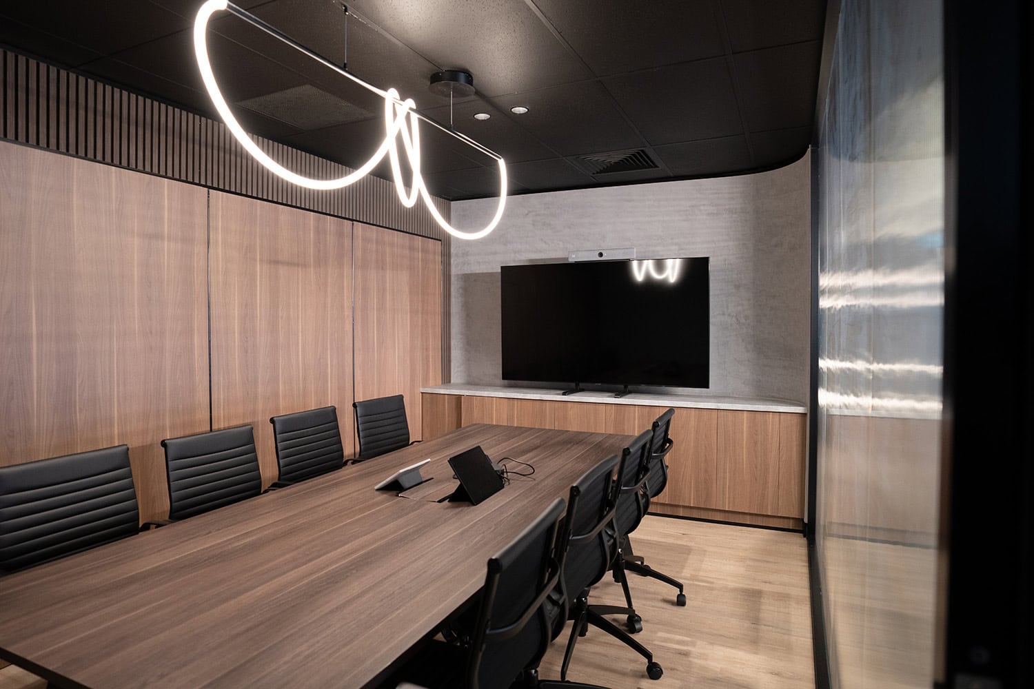office conferencing tv digital display worknest parramatta office fitout display australia