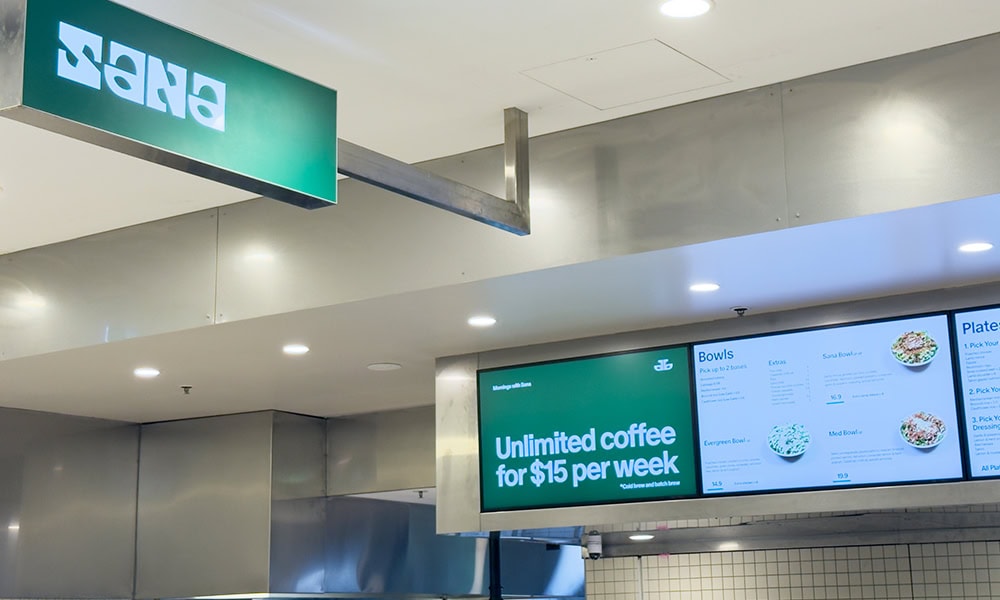 samsung qm43c digital signage sana mediterranean wintergarden