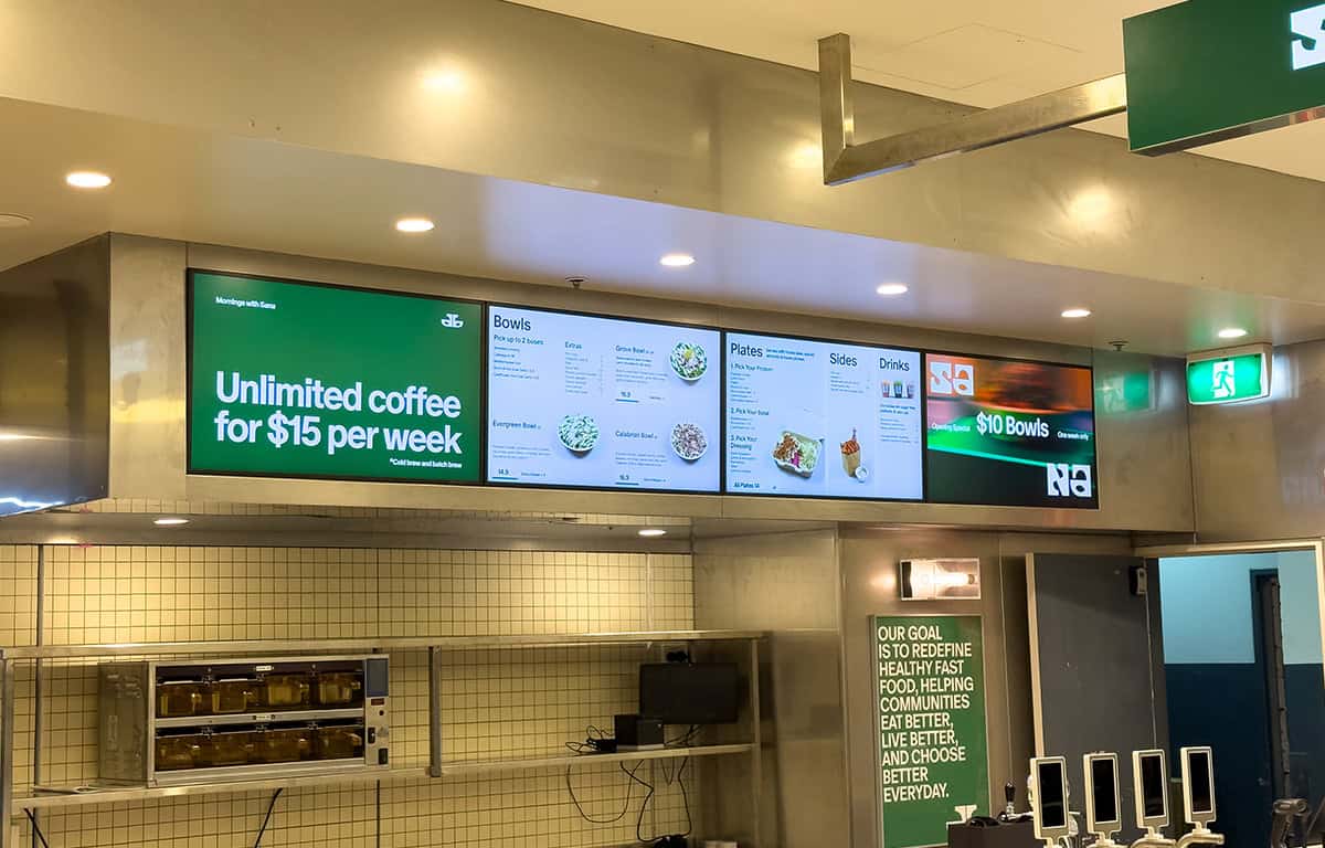 digital menu boards sydney installation and supply display australia