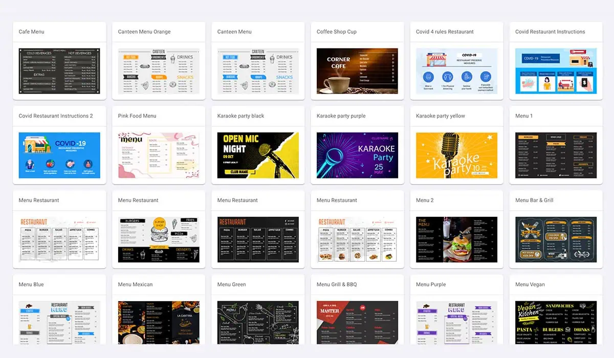 easysignage Ready-made templates digital signage software